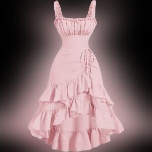 SHEIN Pink High-Low Halter Sundress